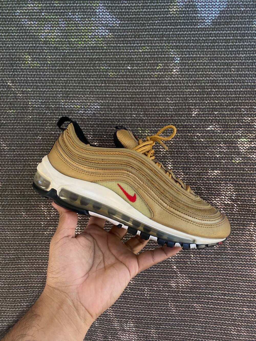 Nike Air Max 97 Metallic Gold GS Size 7Y